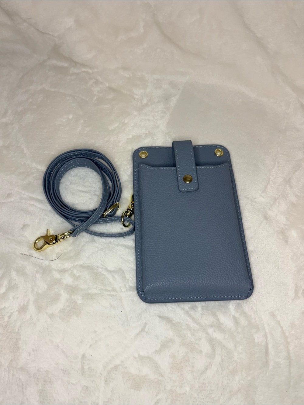 Crossbody Phone/Card Holder in Dusty Blue